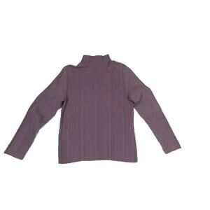 J. Jill Turtleneck Sweater Sz Med Lt Purple 100% Cotton Ribbed Knit Long Sleeve